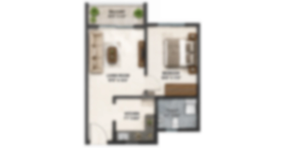 Aurum Q Ghansoli 2 BHK Floor Plan